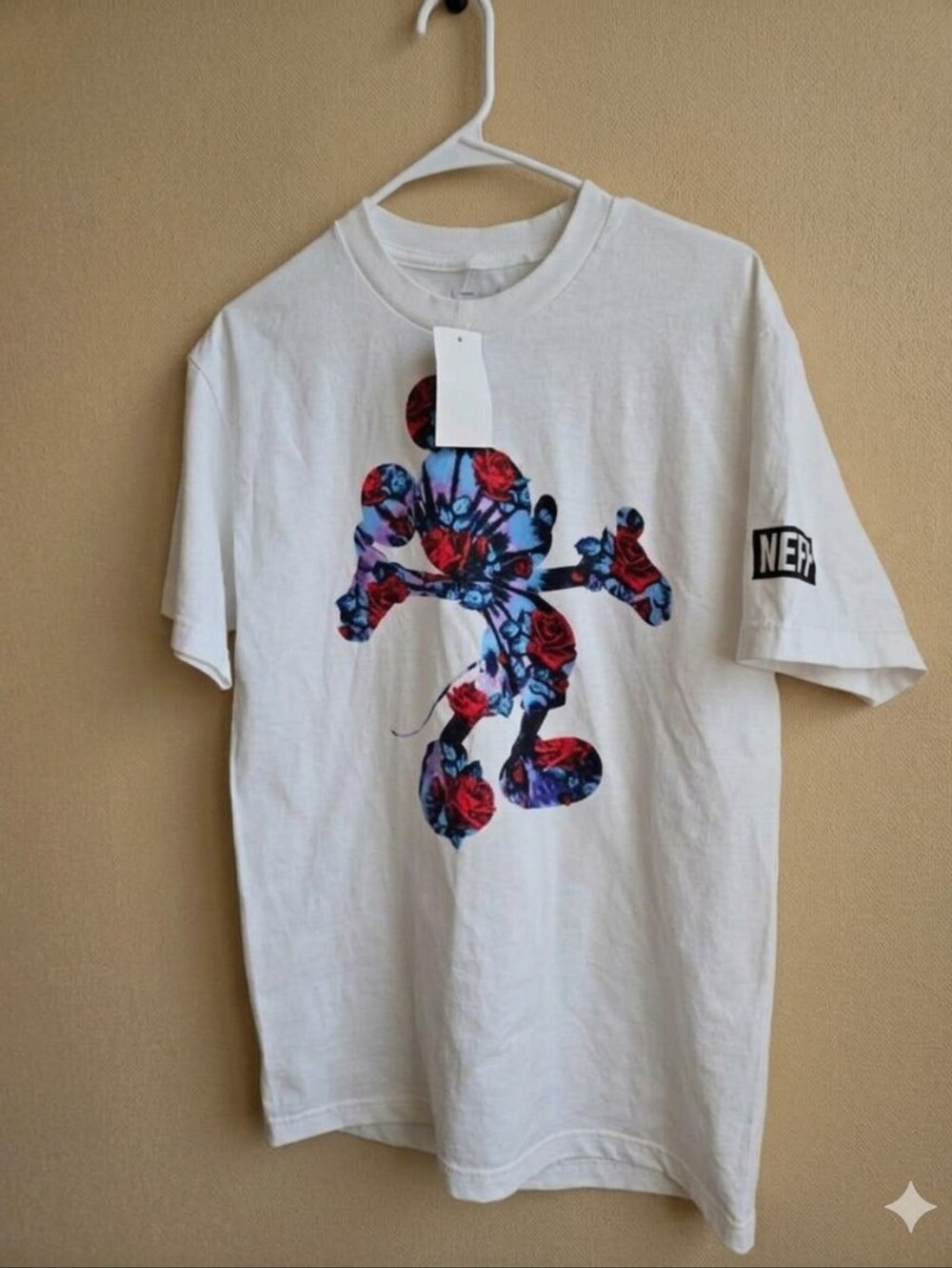 Skater Disney Colab Neff White Short Sleeve Tee Floral Mickey Mouse